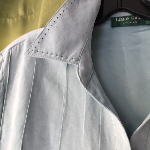 NWOT Ultrasuede aqua shirt - Picture 2 of 4